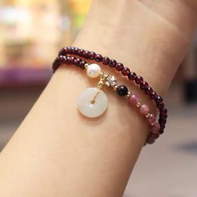 M-XM-305 石榴石平安扣手链