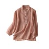 雀说【断码清仓】春季木耳边文艺半开胸长袖衬衣女小清新纯色衬衫长袖宽松上衣L8389A-WX011 商品缩略图4