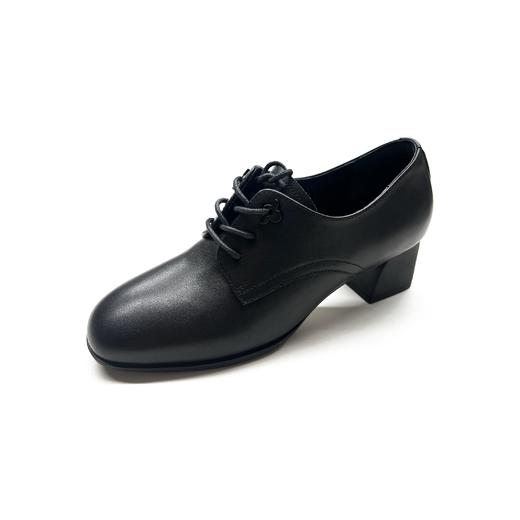 千百度高跟牛津鞋秋季通勤小皮鞋粗跟单鞋女英伦风真皮A23426805 商品图0