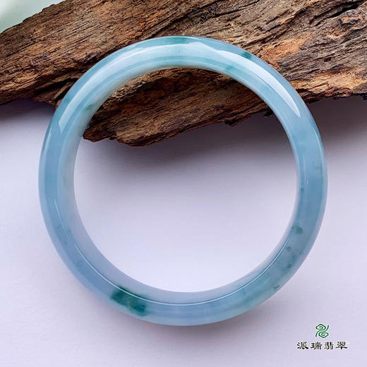 派瑞翡翠 翡翠手镯 糯种 飘花 商品图4
