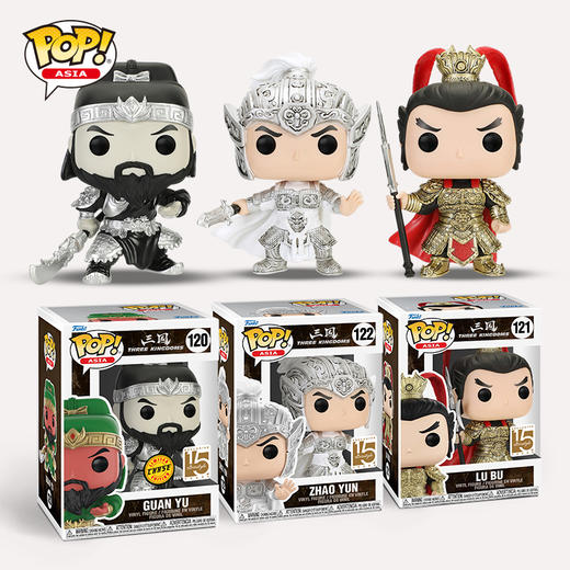 MINDstyle独家限定套装（Funko POP! Asia 三国演义 Chase关羽+赵云+吕布）限定手办公仔摆件 商品图0