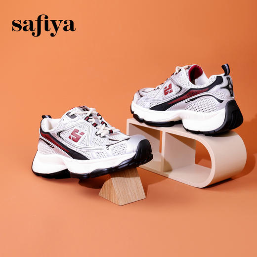 Safiya/索菲娅2023秋季新品潮流街头拼色网面透气厚底运动老爹鞋 SF33112446 商品图2