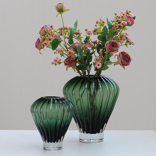 竖纹热气球玻璃花瓶摆件花插 商品图1