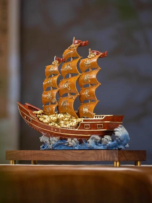 朱炳仁铜 一帆风顺帆船摆件铜雕办公室客厅桌面家居饰品开业礼 商品图2