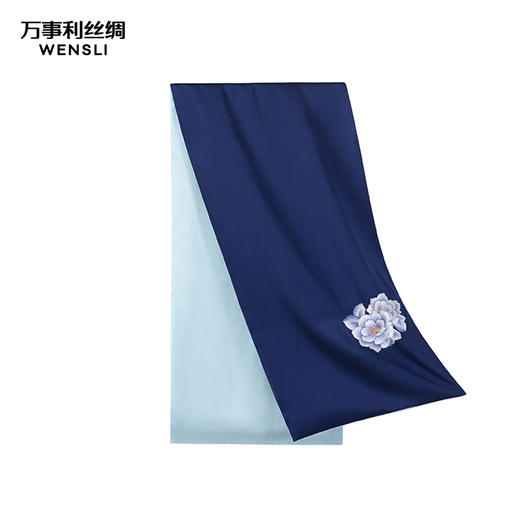 万事利“木槿”真丝刺绣巾 商品图2