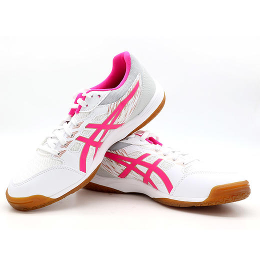 Asics亚瑟士乒乓球鞋轻快王专业男款女款乒乓球鞋1073A056-101白粉色防滑耐磨透气舒适 商品图0