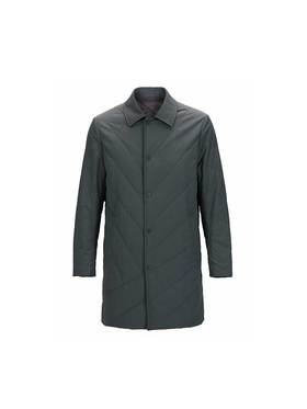 callisto绿色微泡肌理翻领风衣