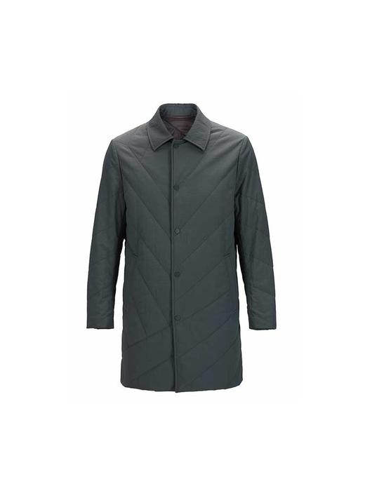 callisto绿色微泡肌理翻领风衣 商品图0