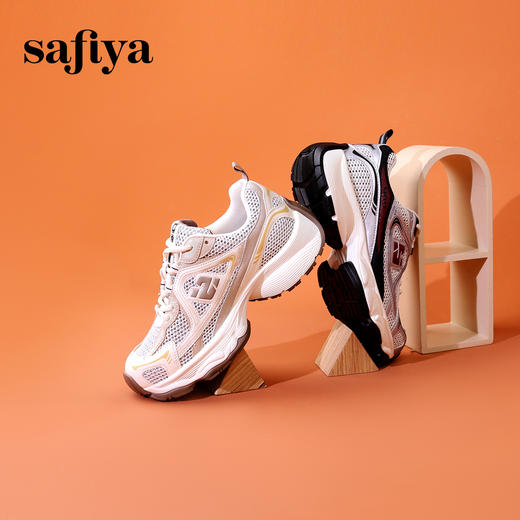Safiya/索菲娅2023秋季新品潮流街头拼色网面透气厚底运动老爹鞋 SF33112446 商品图5