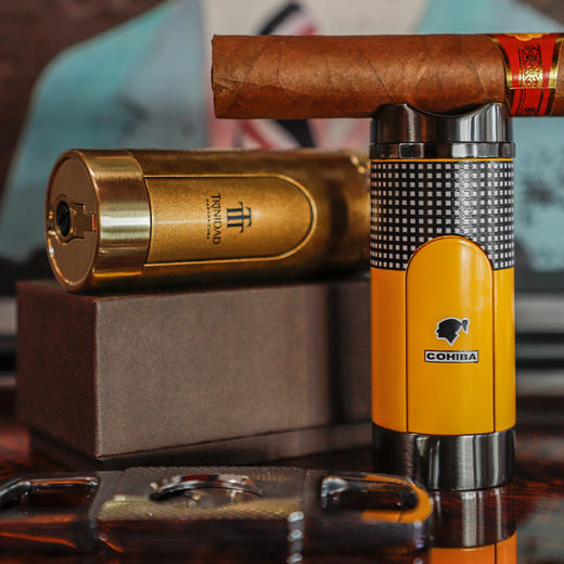 格瓦拉雪茄工具套装陶瓷烟灰缸防风打火机带烟托金属雪茄剪刀礼盒 商品图2