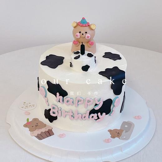 ins立体奶牛风小动物蛋糕（小动物可换）-低糖处理无添加 商品图1