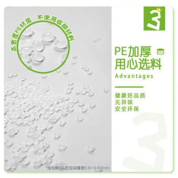 旭包鲜 平口垃圾袋蓝色50cm*60cm180只1丝厨房家用办公点断式加厚塑料袋 商品图2