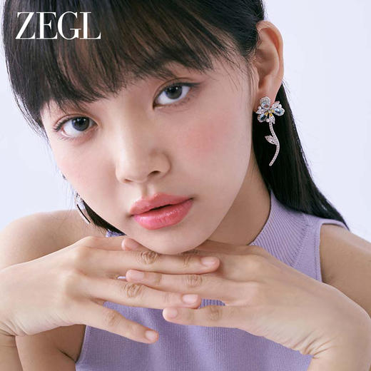 ZEGL设计师花知夏系列长款花朵耳环女小众设计感高级耳钉银针耳饰 商品图1