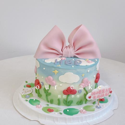 春天花花蝴蝶结蛋糕-低糖处理无添加 商品图2