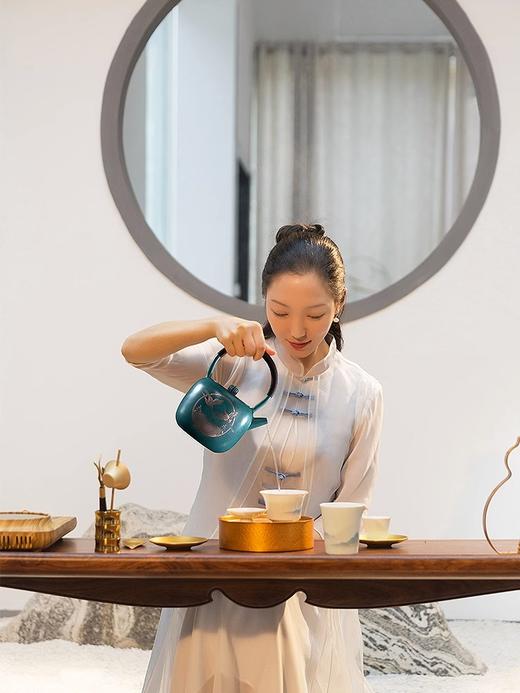 朱炳仁铜 瑞鹤呈祥壶手工铜壶单人便携泡茶壶功夫茶具 商品图3