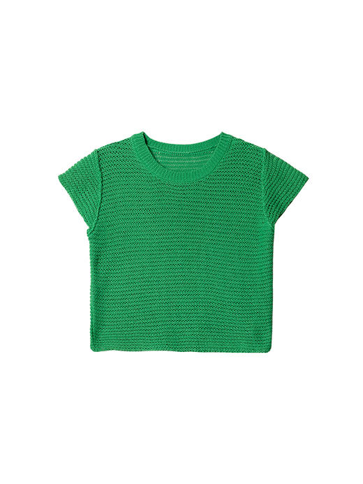 322工房经典再造环保棉针织小飞袖T恤2023春夏款短袖套头衫女B098 商品图4