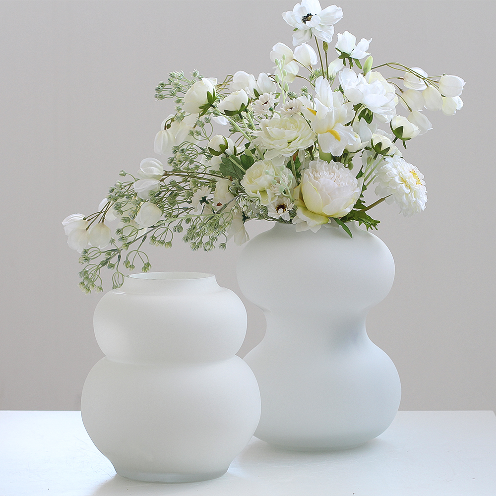 磨砂葫芦玻璃花瓶摆件花插