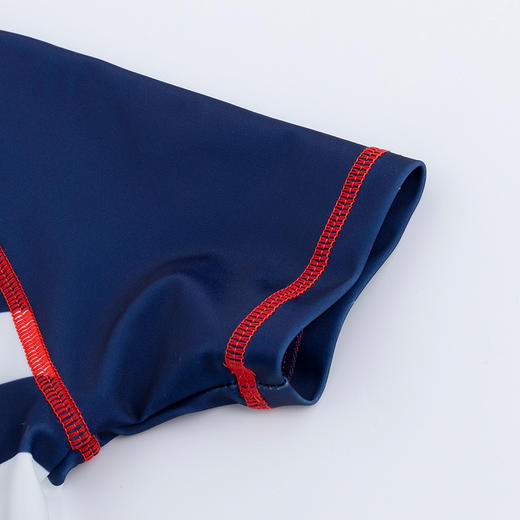 贝贝怡儿童泳衣连体短袖泳装男孩速干清爽游泳衣泳帽套装男童夏季222P2446
 商品图3