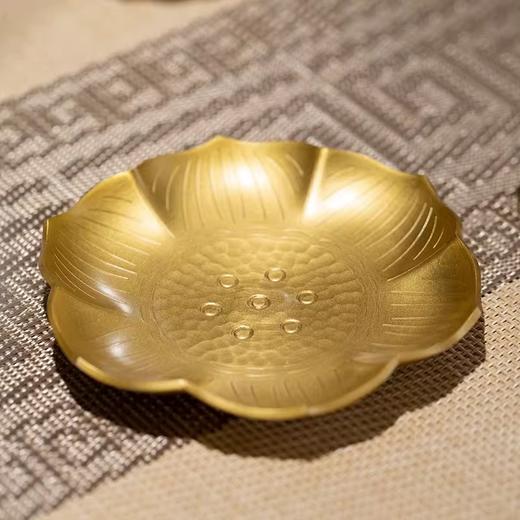 朱炳仁铜映日碧荷香托荷花边线香盘香熏香用送香插礼品办公桌摆件 商品图2