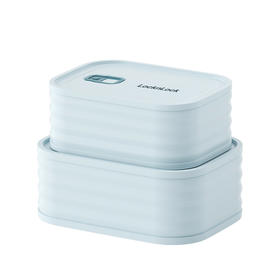 LCB917BLUS2FU 新活力不锈钢保鲜盒两件套（蓝色）400mL+730mL