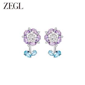 ZEGL设计师花知夏系列森系花朵耳环女2023年新款爆款耳钉银针耳饰