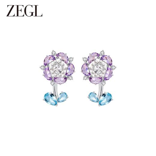 ZEGL设计师花知夏系列森系花朵耳环女2023年新款爆款耳钉银针耳饰 商品图0