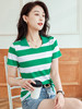 棉质新款翻领条纹衫短袖T恤ZS152 商品缩略图0