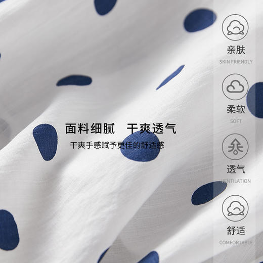 波点印花灯笼袖雪纺衫，透气宽松上衣MJ23061 商品图3
