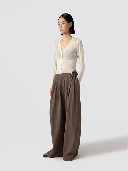 322工房纯粹亚麻微透纯色长袖针织开衫2023夏质感薄款空调衫B094 商品图3