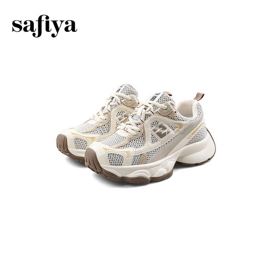 Safiya/索菲娅2023秋季新品潮流街头拼色网面透气厚底运动老爹鞋 SF33112446 商品图8