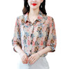 SMZ8773短袖印花衬衫女夏季新款中年妈妈宽松上衣高档洋气遮肚子小衫 商品缩略图4