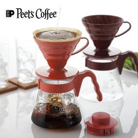 Peet's coffee皮爷家用手冲咖啡套装HARIO V60滴漏式滤杯咖啡壶700ml