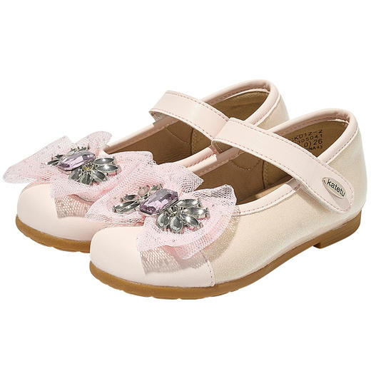 卡特兔女童公主鞋礼服水晶鞋2023秋季新款演出鞋软底防滑小皮鞋 商品图5