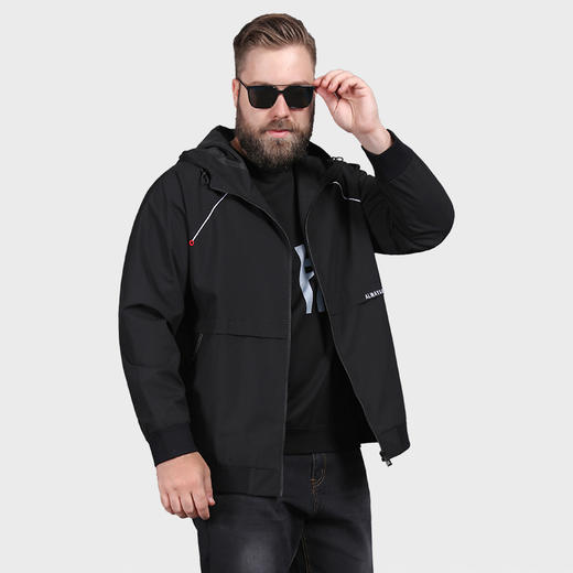 【新款DPS】大依优型大码连帽夹克外套春秋加肥加大肥佬休闲商务上衣男士 商品图5