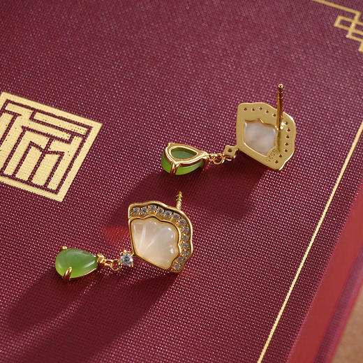 子佩集S925银【扇结良缘】耳钉【ED02642】镀金2307 商品图6