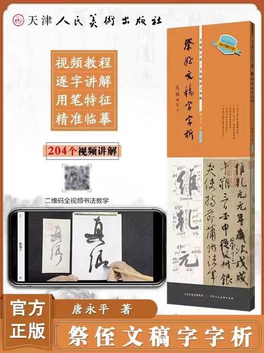 颜真卿《祭侄文稿》字字析，视频讲解，逐字解析，精准临摹——天津人民美术出版社 商品图0