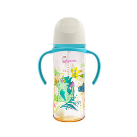 贝亲畅吸实感III宽口径彩绘PPSU双把手重力球吸管奶瓶330ml（3L号奶嘴）-龙首神/神兽凤皇