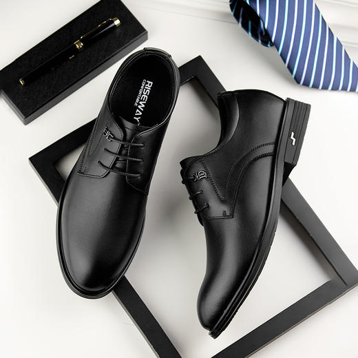 男士皮鞋增高6cm内增高男鞋时尚休闲商务正装英伦系带结婚新郎鞋 商品图3