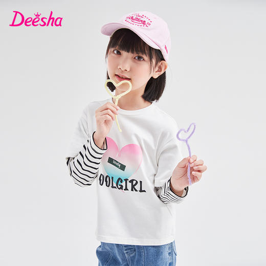 笛莎Deesha 女童长袖T恤2023秋季新款尚洋气T恤 商品图0