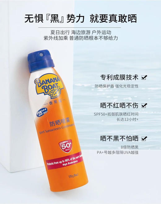 【清仓好价】美国香蕉船运动高倍防晒喷雾170g（效期至23.10） 商品图4