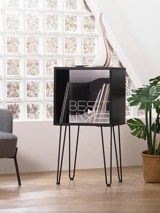Fennessy/梵尼诗 黑胶唱片机柜 沙发边柜客厅音箱底座收纳柜展示柜 商品图5