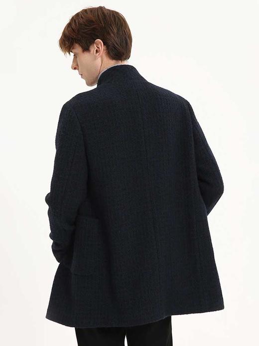 callisto藏青绵羊毛混纺无领面大衣
 FSFEC076C NA 商品图2