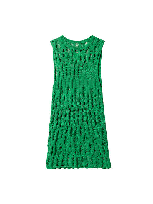 322工房趣味编织针织镂空背心2023夏女士无袖环保棉针织马甲B099 商品图4