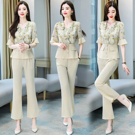 夏装韩版收腰气质干练女神范两件套套装HR-WM20589 商品图5