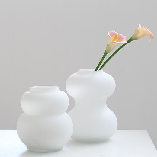 磨砂葫芦玻璃花瓶摆件花插 商品图4