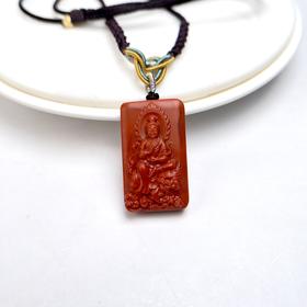 南红吊坠-满肉方牌文殊