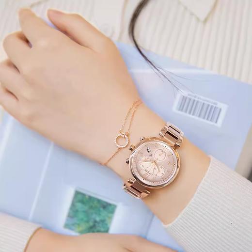 西铁城/CITIZEN xC系列粉金色三眼计时时尚优雅光动能女士手表FB1452-66X 商品图1