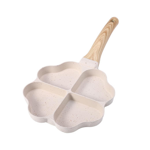 【新款四孔麦饭石心形不沾煎蛋锅】家用早餐平底锅 迷你款铝合金鸡蛋锅  加厚材质不沾易洁 多种功能随心所欲烹饪 一抹即净省时省力 商品图5