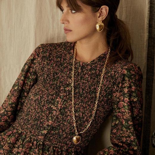 北京仓｜Elise Tsikis-Sieci-爱心 花朵 金色复古耳环［美国设计师］ 商品图4