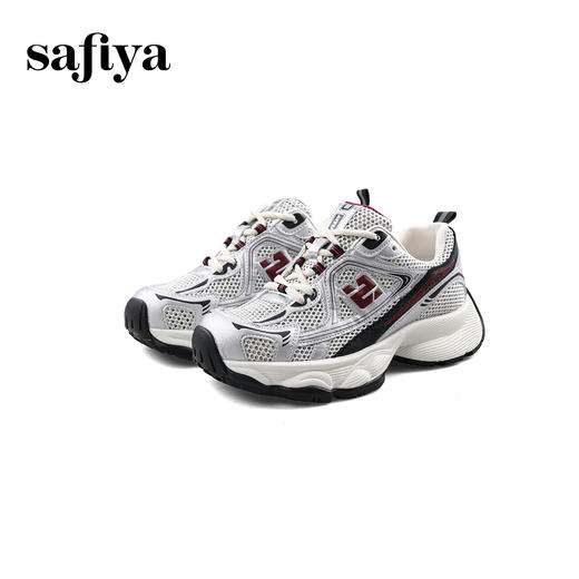 Safiya/索菲娅2023秋季新品潮流街头拼色网面透气厚底运动老爹鞋 SF33112446 商品图7